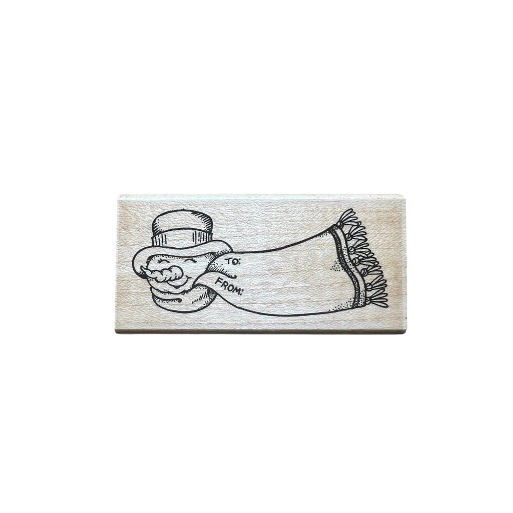 Penny Black Rubber Stamp To:‎ From: Snowman Holiday 1991 108E 3 X 1 1/2”